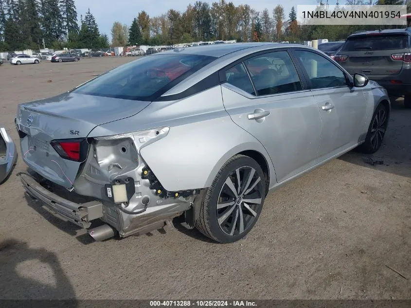 2022 Nissan Altima Sr Fwd VIN: 1N4BL4CV4NN401954 Lot: 40713288