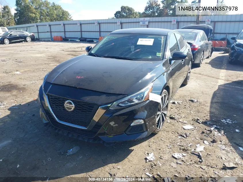 2022 Nissan Altima Sr Intelligent Awd VIN: 1N4BL4CW4NN357978 Lot: 40734156