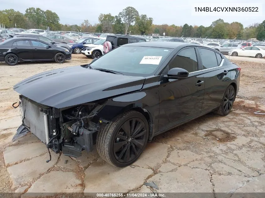 2022 Nissan Altima Sr Fwd VIN: 1N4BL4CVXNN360522 Lot: 40765255