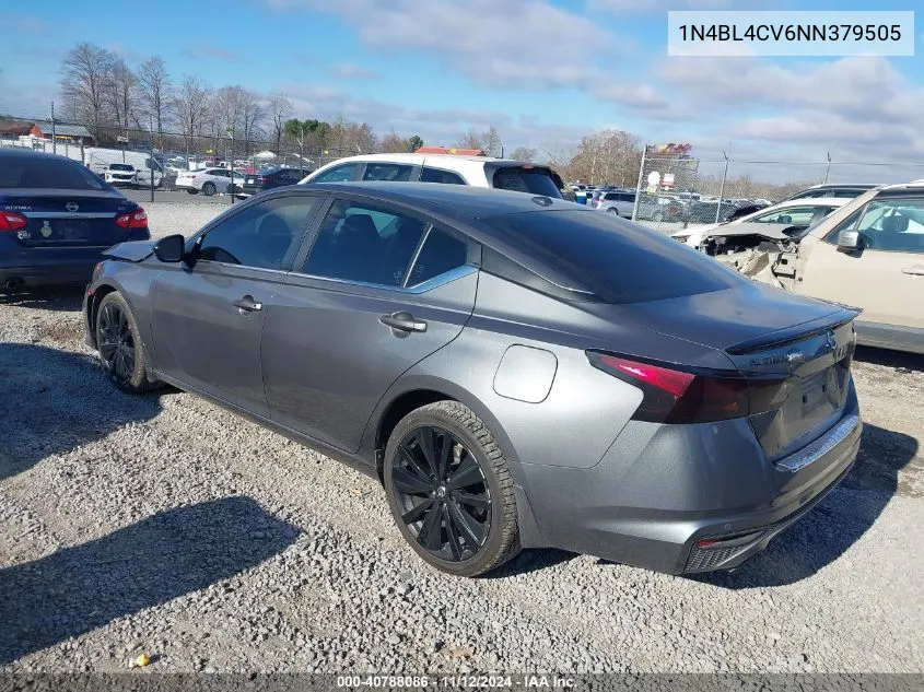 2022 Nissan Altima Sr Fwd VIN: 1N4BL4CV6NN379505 Lot: 40788086