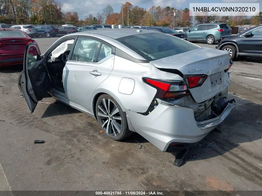 2022 Nissan Altima Sr Fwd VIN: 1N4BL4CV0NN320210 Lot: 40821785