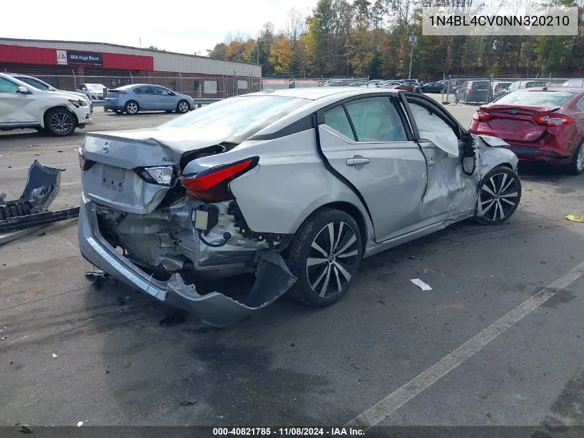 2022 Nissan Altima Sr Fwd VIN: 1N4BL4CV0NN320210 Lot: 40821785