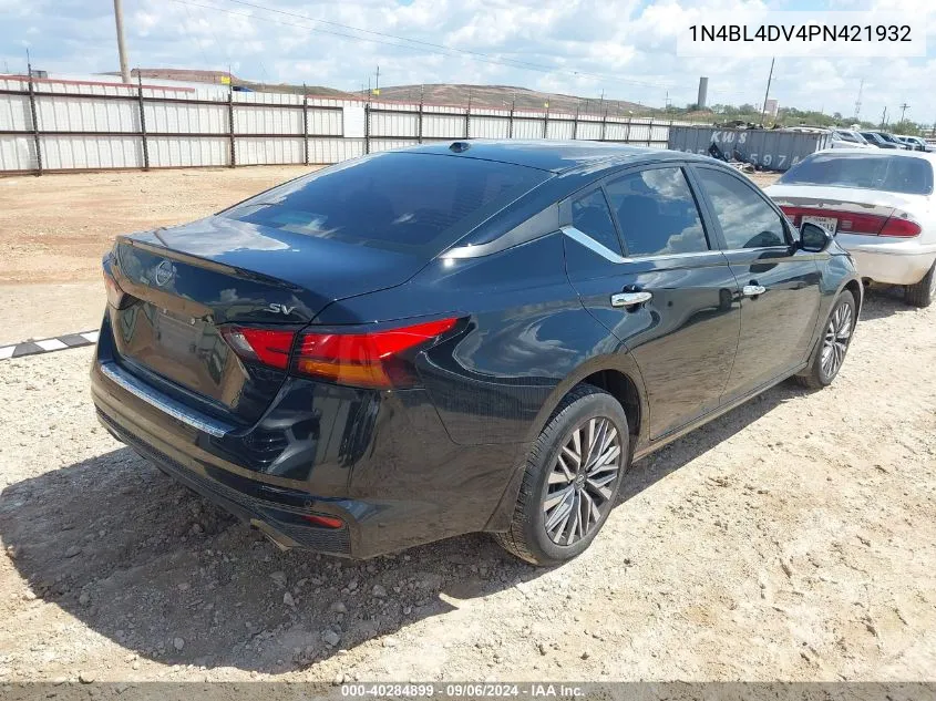 2023 Nissan Altima Sv Fwd VIN: 1N4BL4DV4PN421932 Lot: 40284899