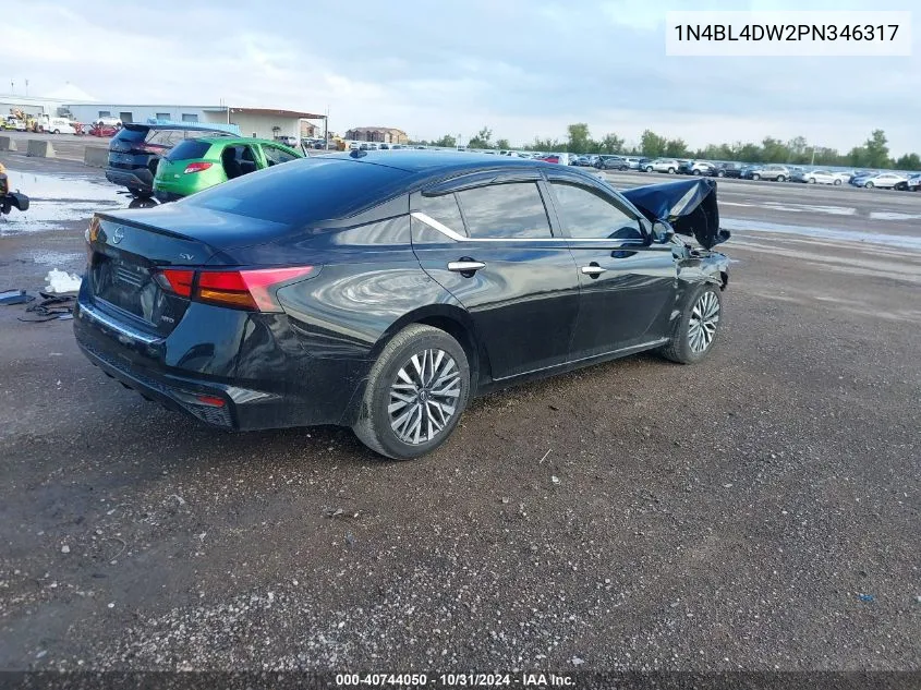 2023 Nissan Altima Sv Intelligent Awd VIN: 1N4BL4DW2PN346317 Lot: 40744050