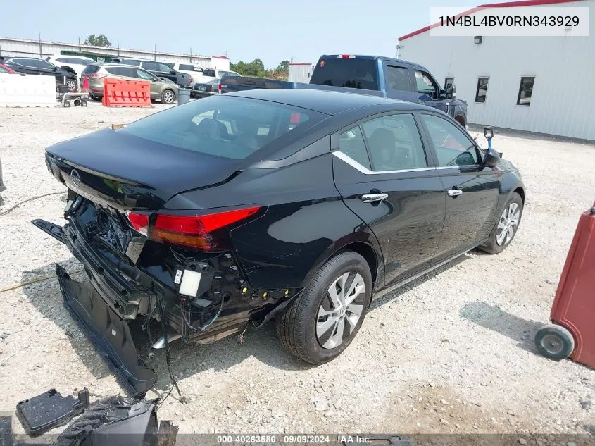 2024 Nissan Altima S Fwd VIN: 1N4BL4BV0RN343929 Lot: 40263580