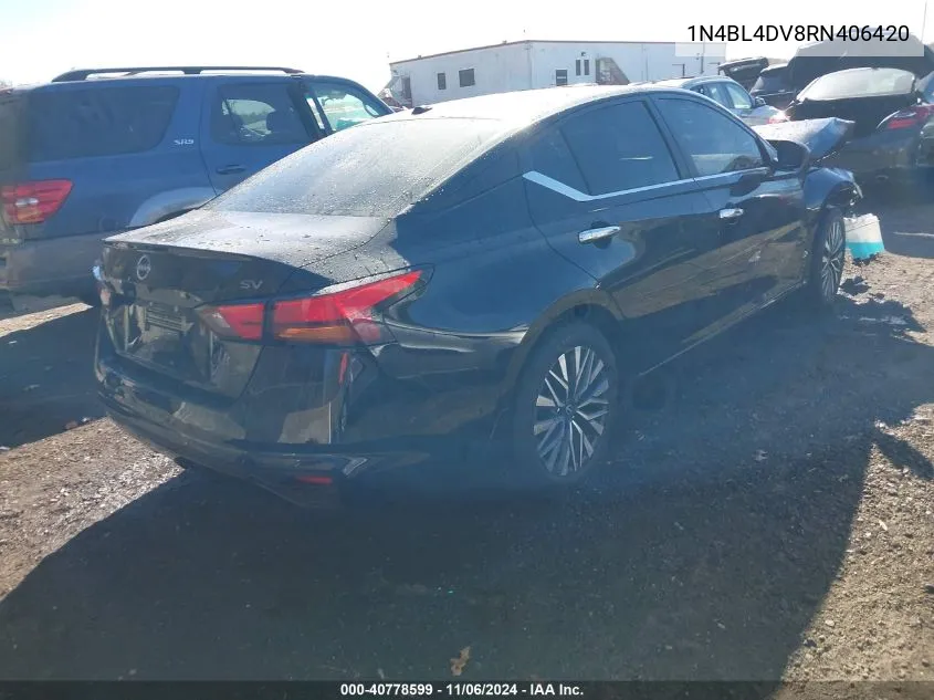 2024 Nissan Altima Sv Fwd VIN: 1N4BL4DV8RN406420 Lot: 40778599