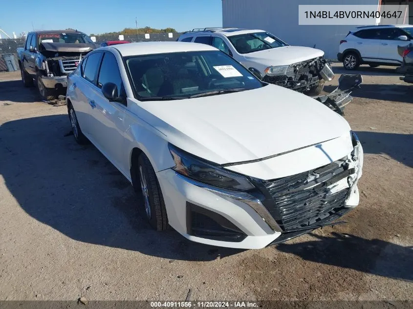 2024 Nissan Altima S Fwd VIN: 1N4BL4BV0RN404647 Lot: 40911556