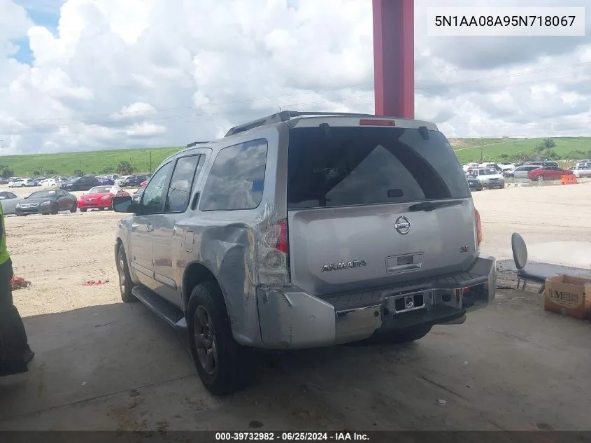 2005 Nissan Armada Se VIN: 5N1AA08A95N718067 Lot: 39732982