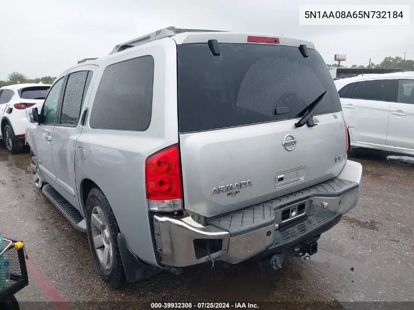 2005 Nissan Armada Le VIN: 5N1AA08A65N732184 Lot: 39932308