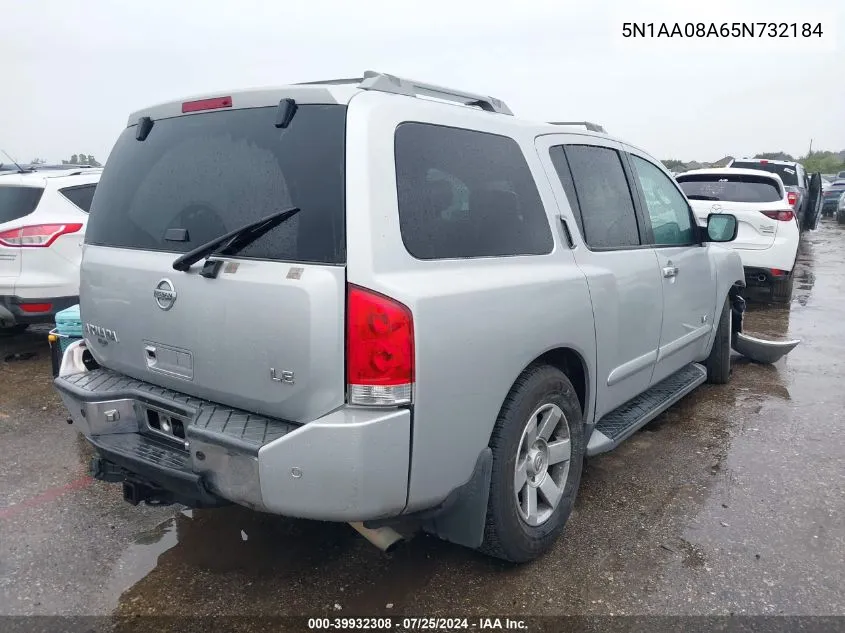 2005 Nissan Armada Le VIN: 5N1AA08A65N732184 Lot: 39932308