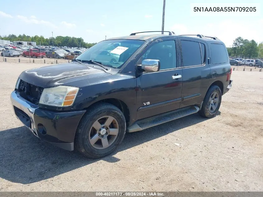 2005 Nissan Armada Se VIN: 5N1AA08A55N709205 Lot: 40217173