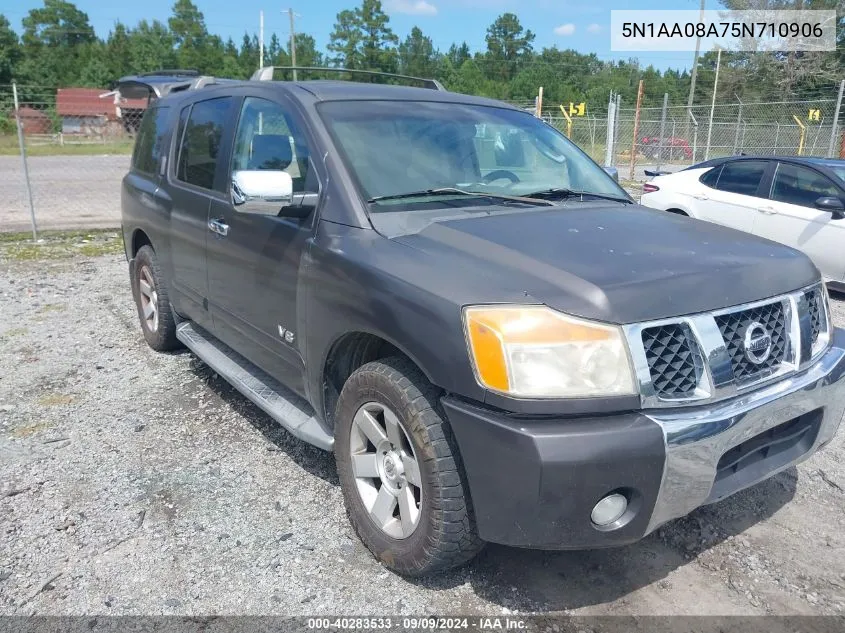 2005 Nissan Armada Le VIN: 5N1AA08A75N710906 Lot: 40283533