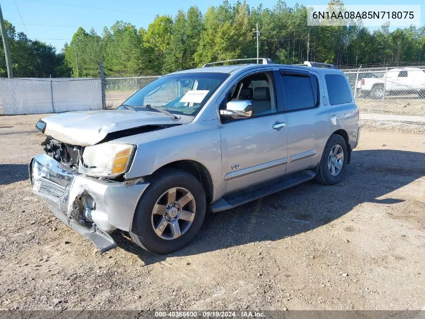 2005 Nissan Armada Le VIN: 6N1AA08A85N718075 Lot: 40365600