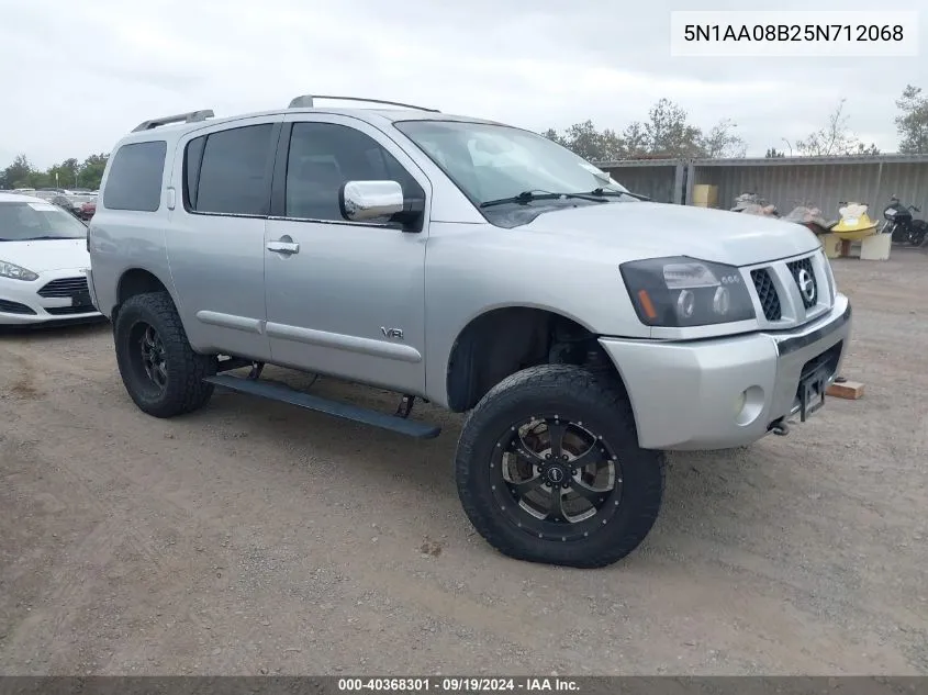 2005 Nissan Armada Se Off-Road VIN: 5N1AA08B25N712068 Lot: 40368301