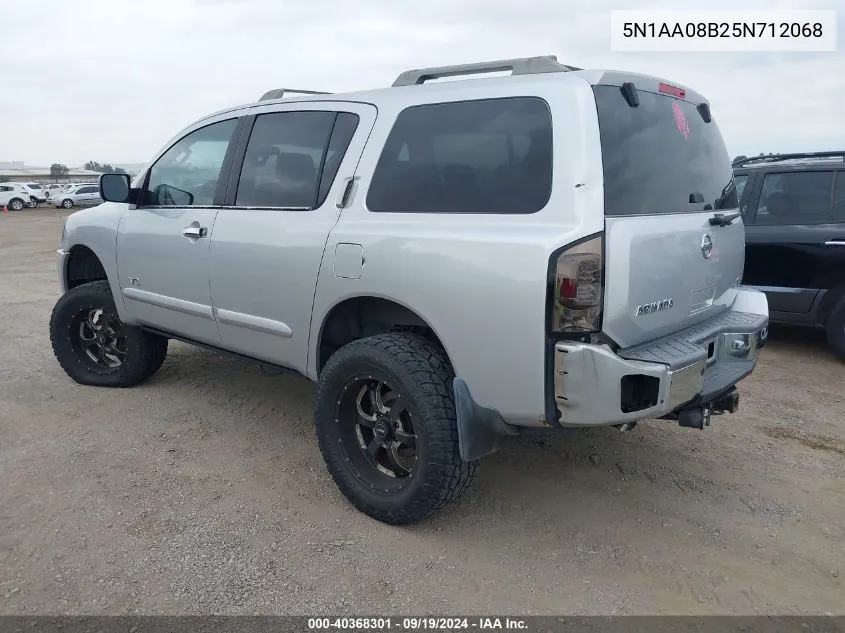 2005 Nissan Armada Se Off-Road VIN: 5N1AA08B25N712068 Lot: 40368301