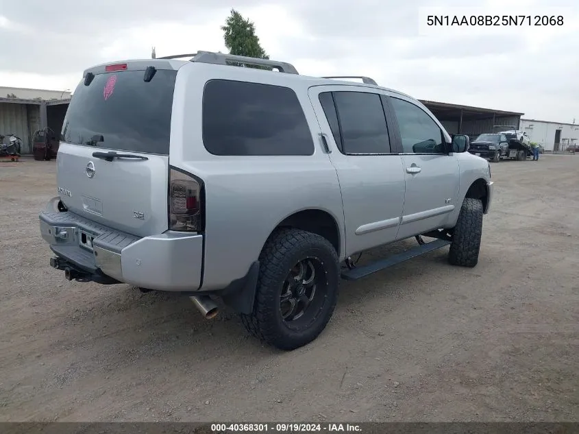 2005 Nissan Armada Se Off-Road VIN: 5N1AA08B25N712068 Lot: 40368301