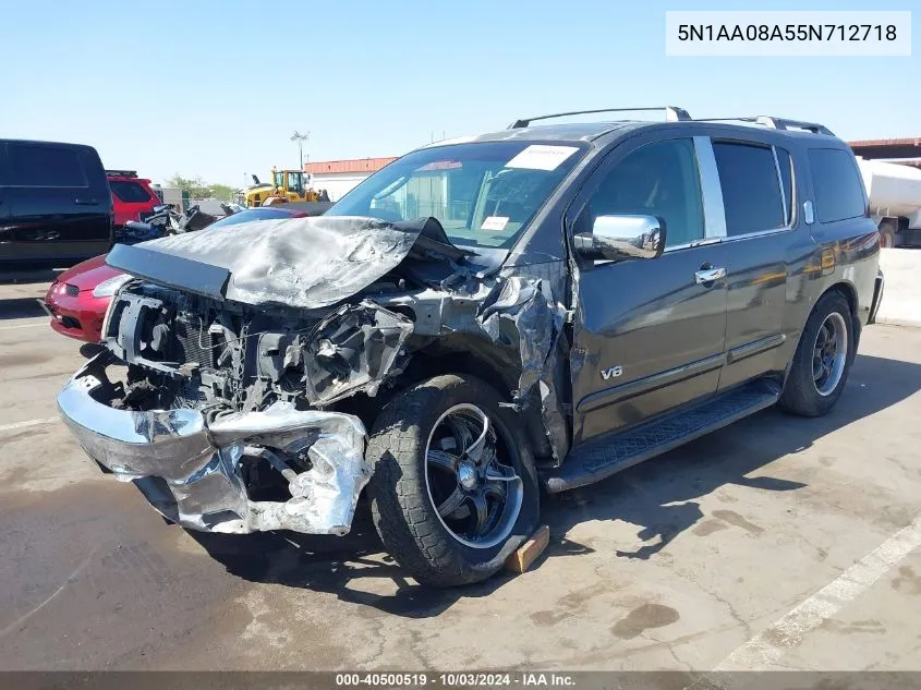 2005 Nissan Armada Le VIN: 5N1AA08A55N712718 Lot: 40500519