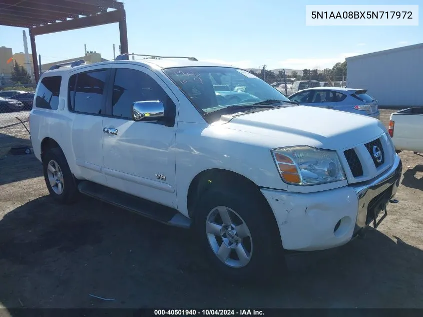 2005 Nissan Armada Se VIN: 5N1AA08BX5N717972 Lot: 40501940