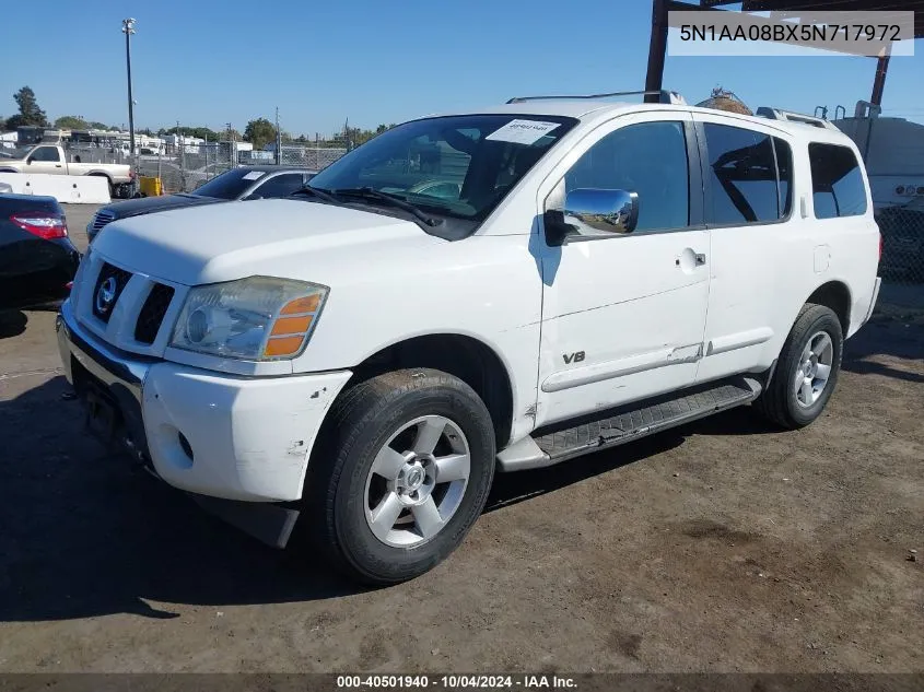 2005 Nissan Armada Se VIN: 5N1AA08BX5N717972 Lot: 40501940