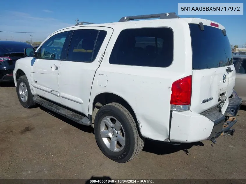 2005 Nissan Armada Se VIN: 5N1AA08BX5N717972 Lot: 40501940