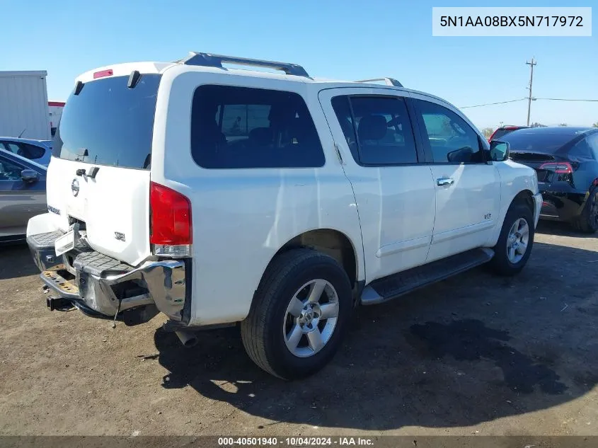 2005 Nissan Armada Se VIN: 5N1AA08BX5N717972 Lot: 40501940