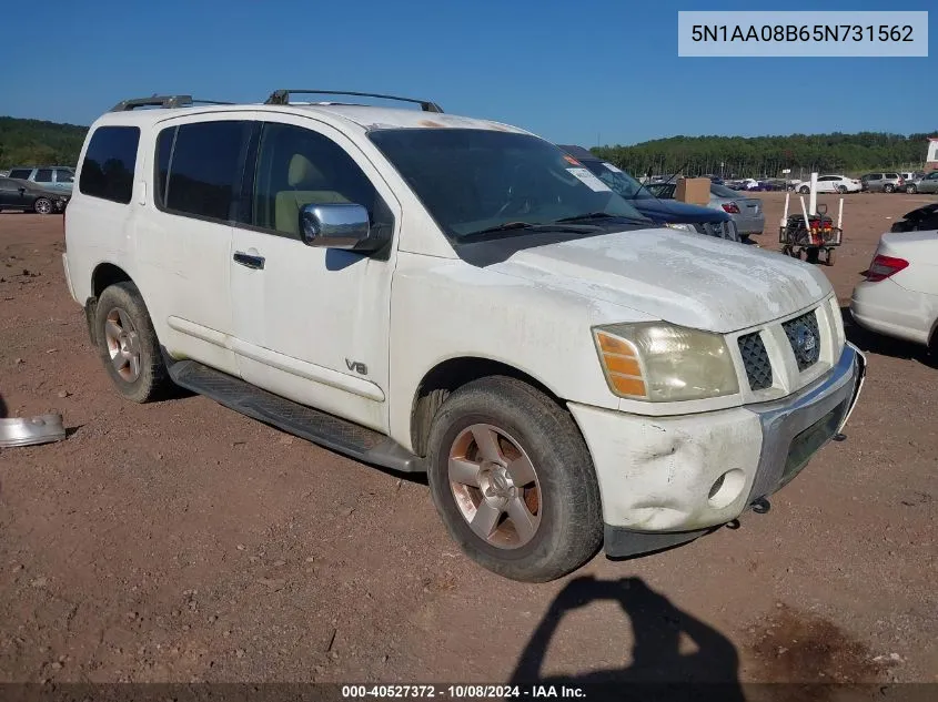 2005 Nissan Armada Se VIN: 5N1AA08B65N731562 Lot: 40527372