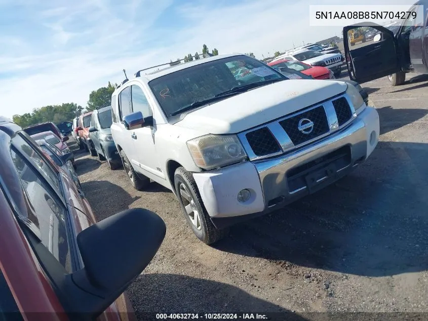 2005 Nissan Armada Le VIN: 5N1AA08B85N704279 Lot: 40632734