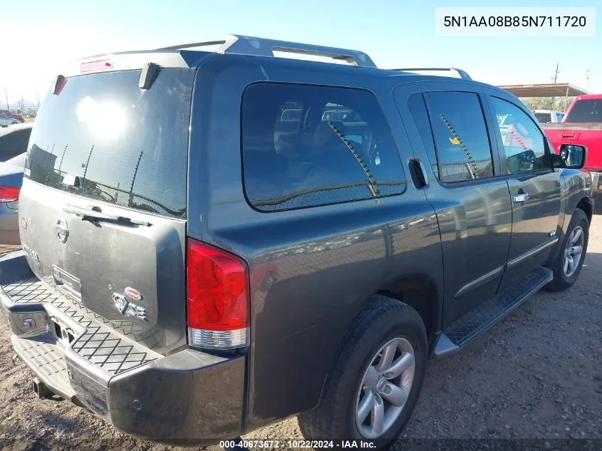 2005 Nissan Armada Se VIN: 5N1AA08B85N711720 Lot: 40673672