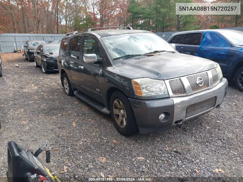 2005 Nissan Armada Le VIN: 5N1AA08B15N720257 Lot: 40767966