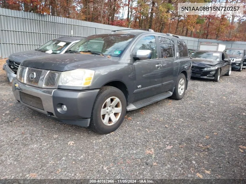 2005 Nissan Armada Le VIN: 5N1AA08B15N720257 Lot: 40767966