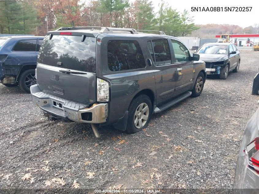 2005 Nissan Armada Le VIN: 5N1AA08B15N720257 Lot: 40767966