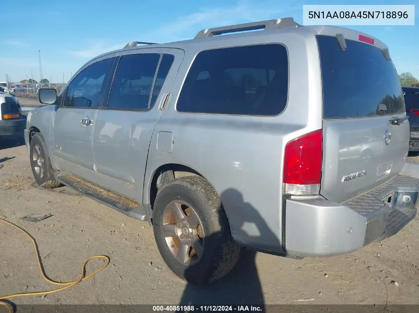 2005 Nissan Armada Se VIN: 5N1AA08A45N718896 Lot: 40851988