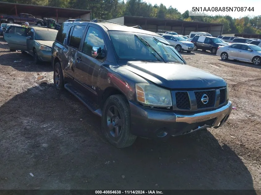 2005 Nissan Armada Se VIN: 5N1AA08A85N708744 Lot: 40854638