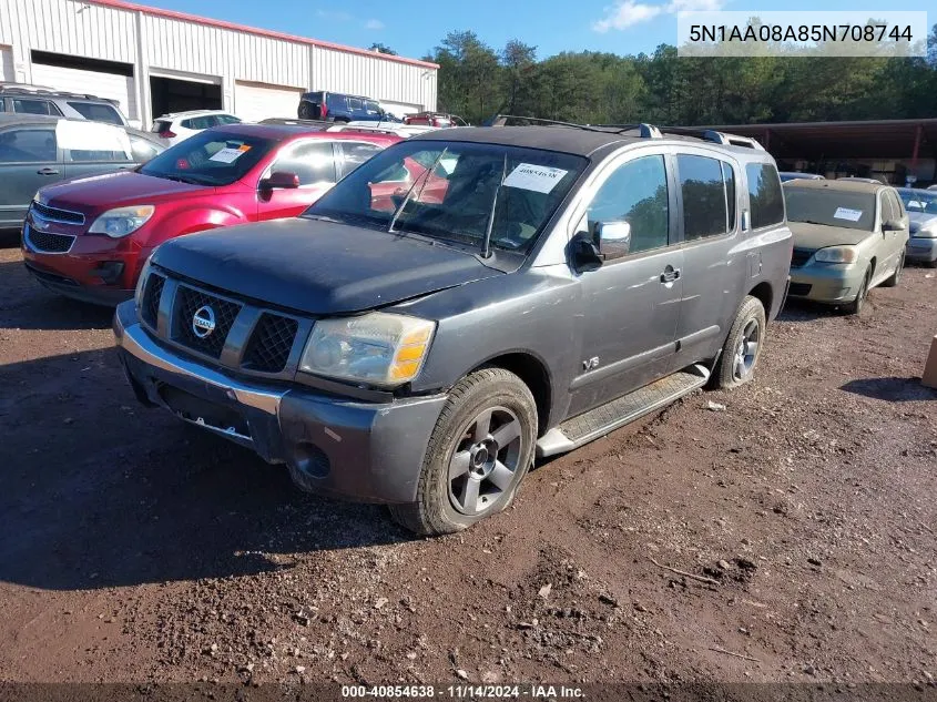 2005 Nissan Armada Se VIN: 5N1AA08A85N708744 Lot: 40854638