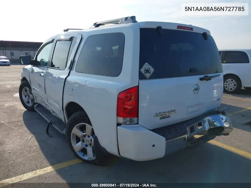 2006 Nissan Armada Se VIN: 5N1AA08A56N727785 Lot: 39900941