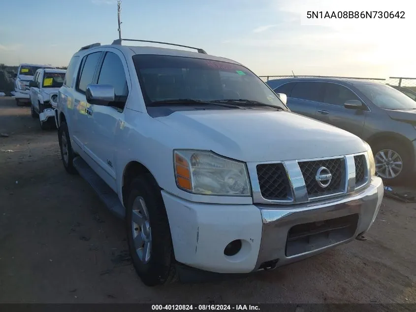 2006 Nissan Armada Le VIN: 5N1AA08B86N730642 Lot: 40120824