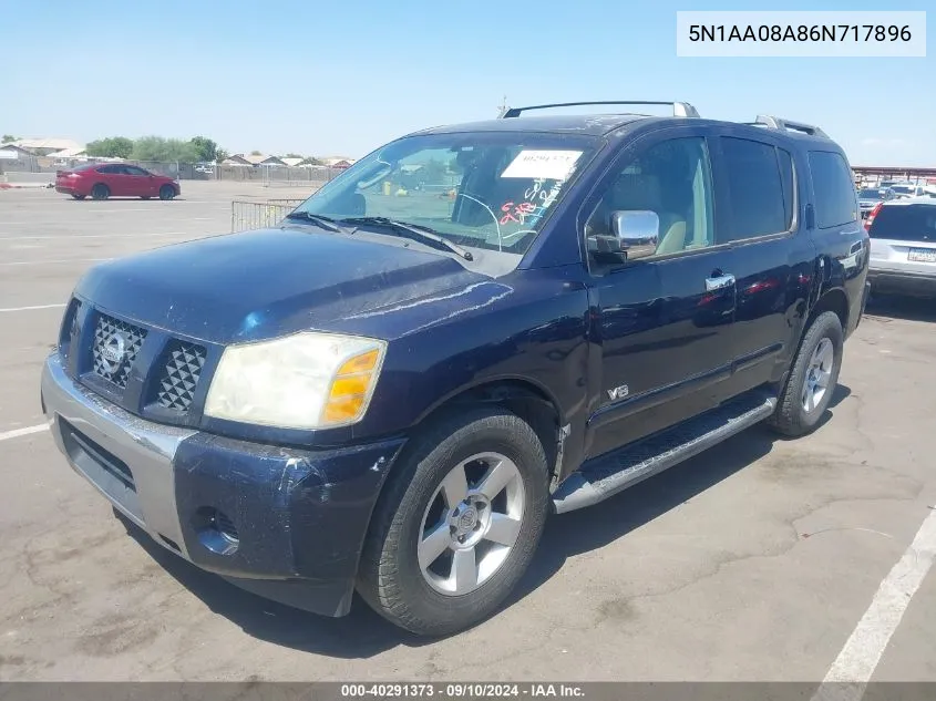 2006 Nissan Armada Se VIN: 5N1AA08A86N717896 Lot: 40291373