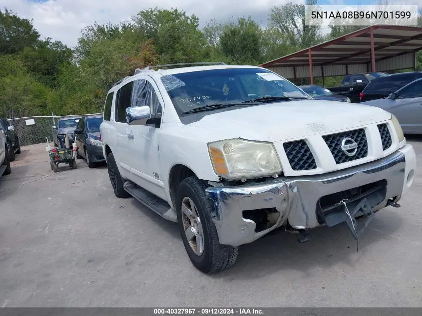 2006 Nissan Armada Se VIN: 5N1AA08B96N701599 Lot: 40327967