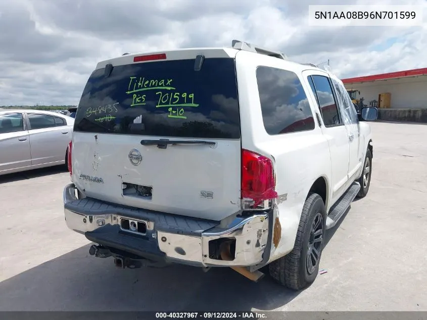 2006 Nissan Armada Se VIN: 5N1AA08B96N701599 Lot: 40327967