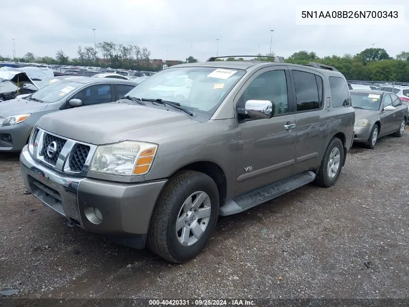 5N1AA08B26N700343 2006 Nissan Armada Le