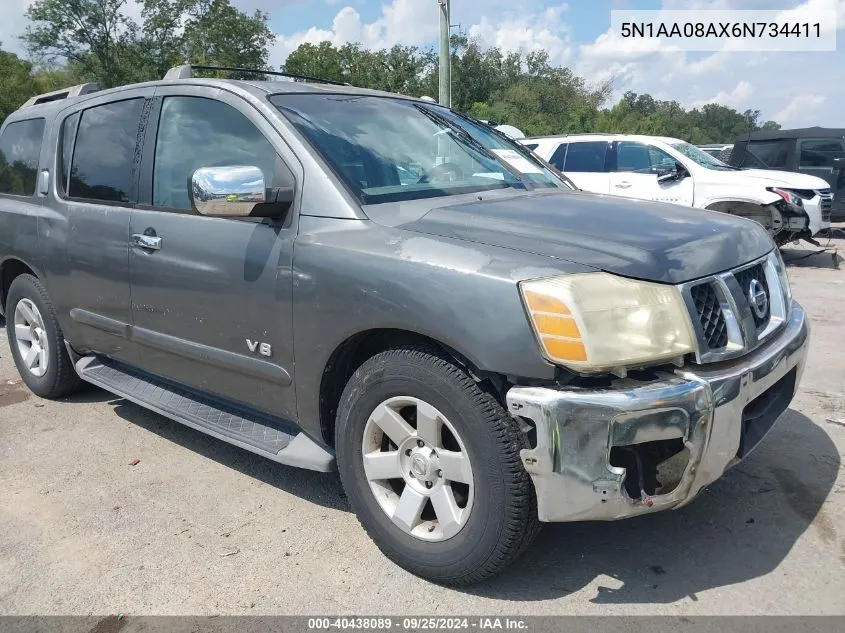 2006 Nissan Armada Le VIN: 5N1AA08AX6N734411 Lot: 40438089