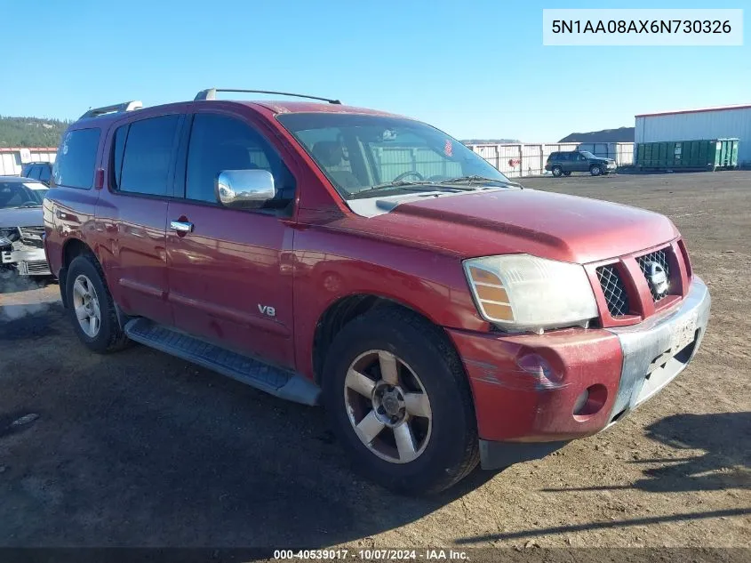 2006 Nissan Armada Se VIN: 5N1AA08AX6N730326 Lot: 40539017