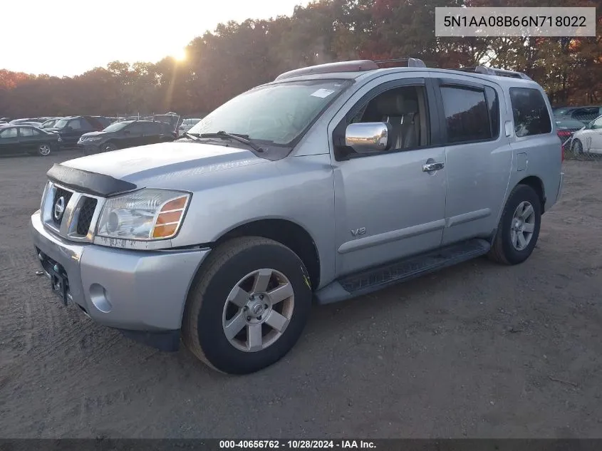 2006 Nissan Armada Le VIN: 5N1AA08B66N718022 Lot: 40656762