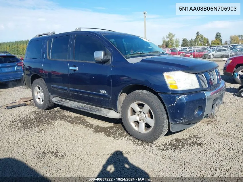 2006 Nissan Armada Se VIN: 5N1AA08B06N706903 Lot: 40657222