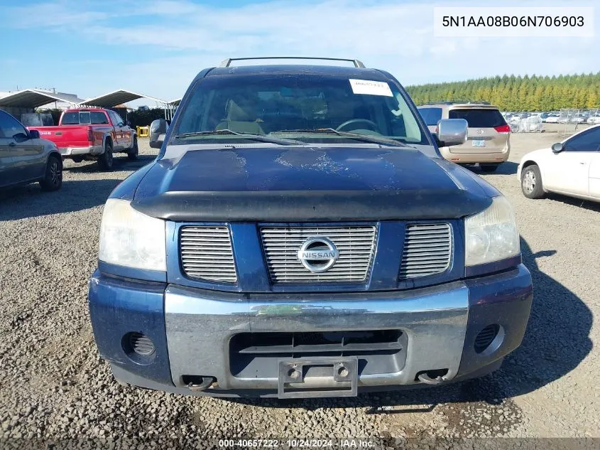 2006 Nissan Armada Se VIN: 5N1AA08B06N706903 Lot: 40657222