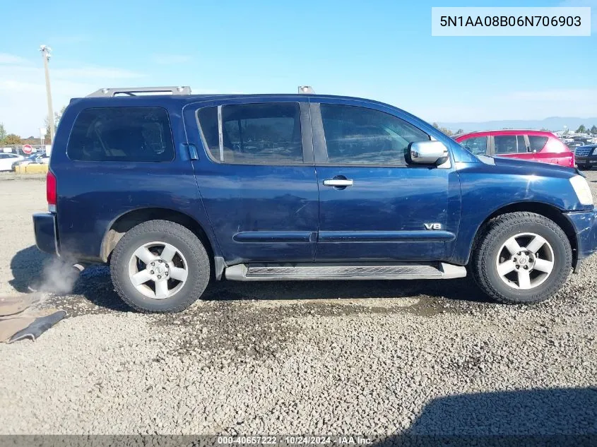 2006 Nissan Armada Se VIN: 5N1AA08B06N706903 Lot: 40657222