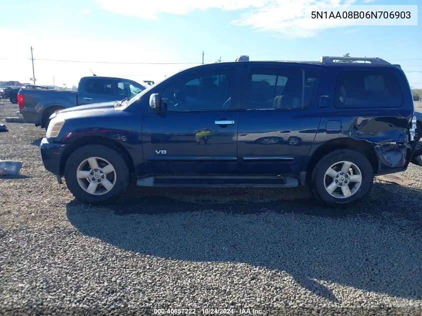 2006 Nissan Armada Se VIN: 5N1AA08B06N706903 Lot: 40657222