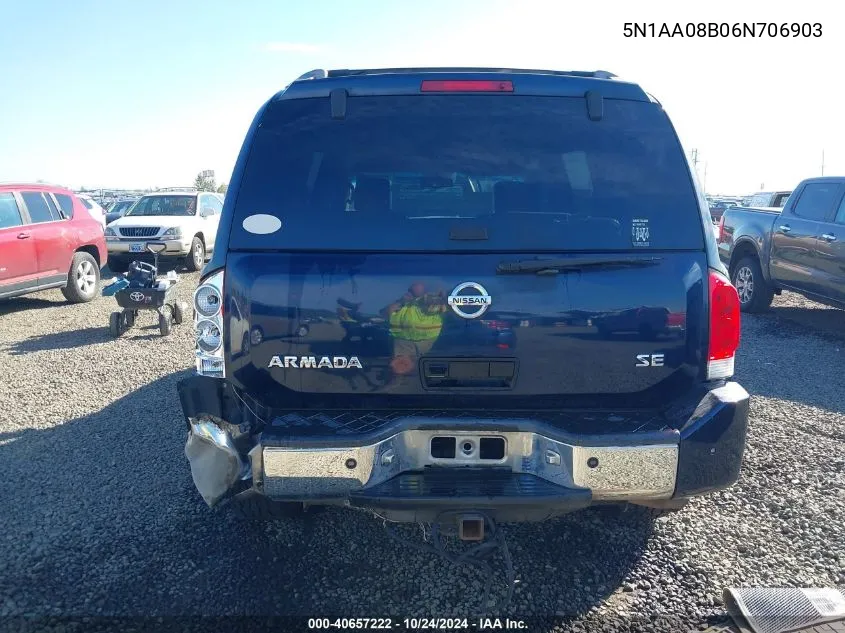 2006 Nissan Armada Se VIN: 5N1AA08B06N706903 Lot: 40657222