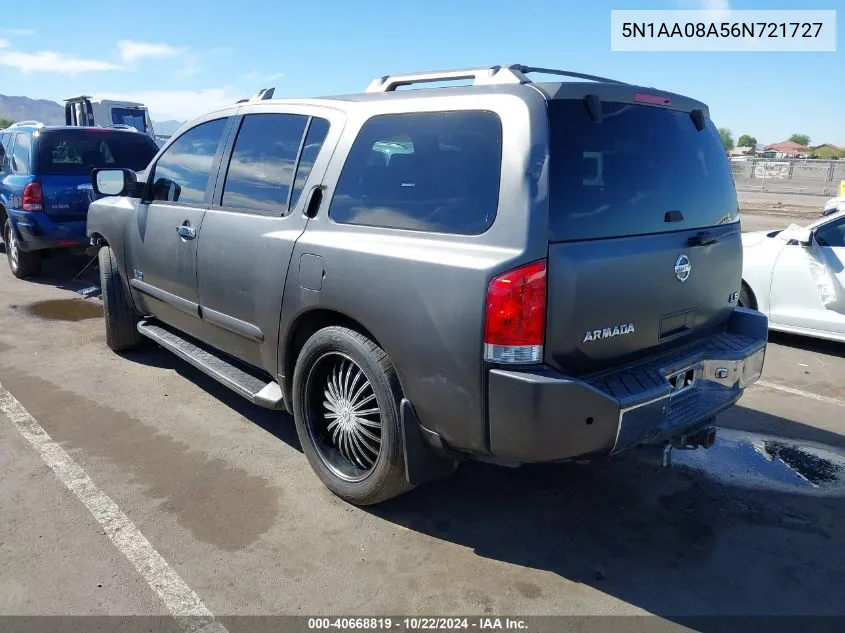 2006 Nissan Armada Le VIN: 5N1AA08A56N721727 Lot: 40668819