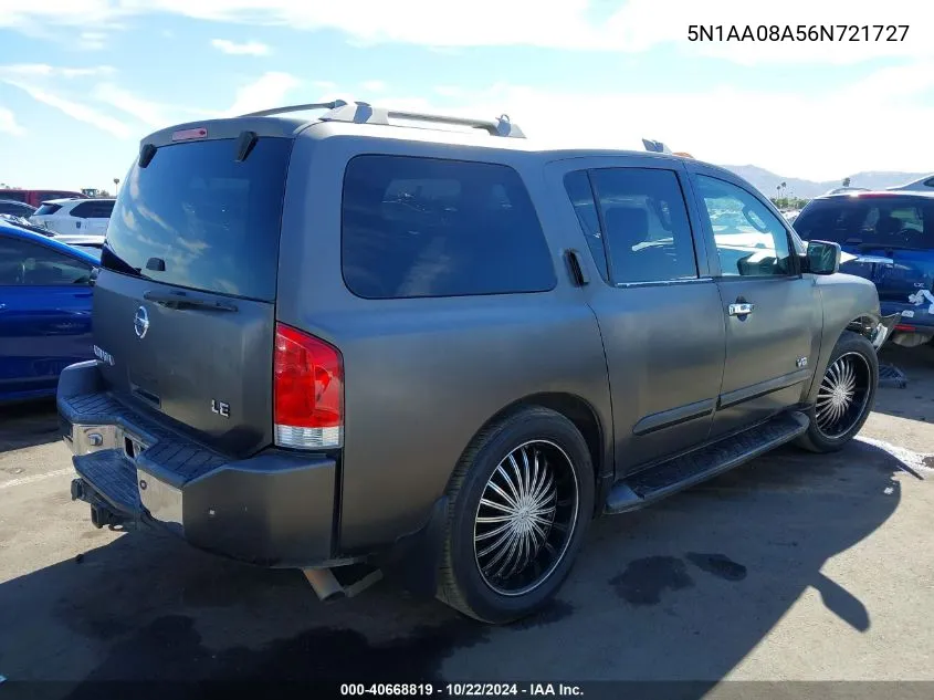 2006 Nissan Armada Le VIN: 5N1AA08A56N721727 Lot: 40668819